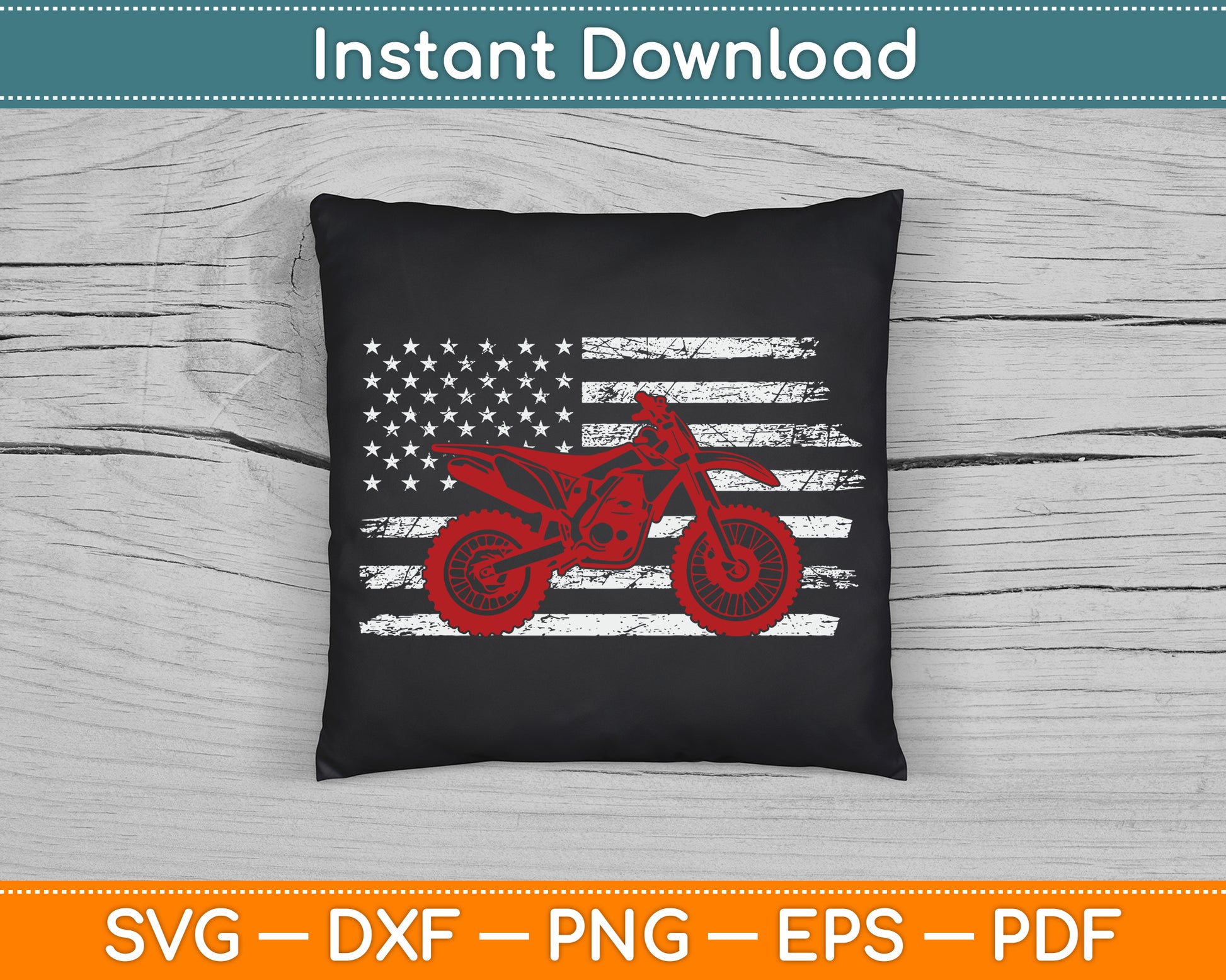 American Flag Dirt Bike Motocross SVG PNG Digital Cutting File