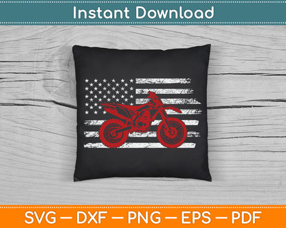 American Flag Dirt Bike Motocross SVG PNG Digital Cutting File