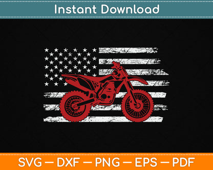American Flag Dirt Bike Motocross SVG PNG Digital Cutting File