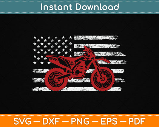 American Flag Dirt Bike Motocross SVG PNG Digital Cutting File