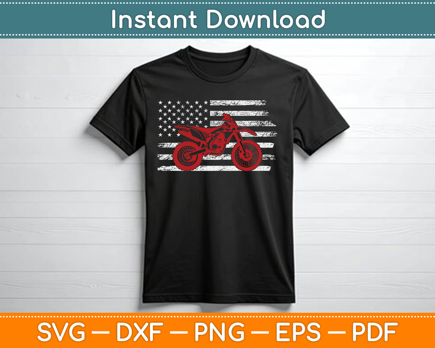 American Flag Dirt Bike Motocross SVG PNG Digital Cutting File