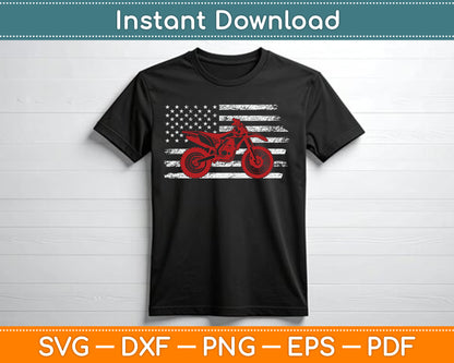 American Flag Dirt Bike Motocross SVG PNG Digital Cutting File