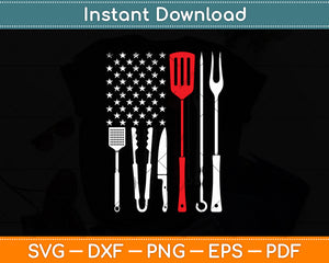 Funny American Flag Grilling Tools BBQ Grill Barbecue Tool Svg Digital Cutting File