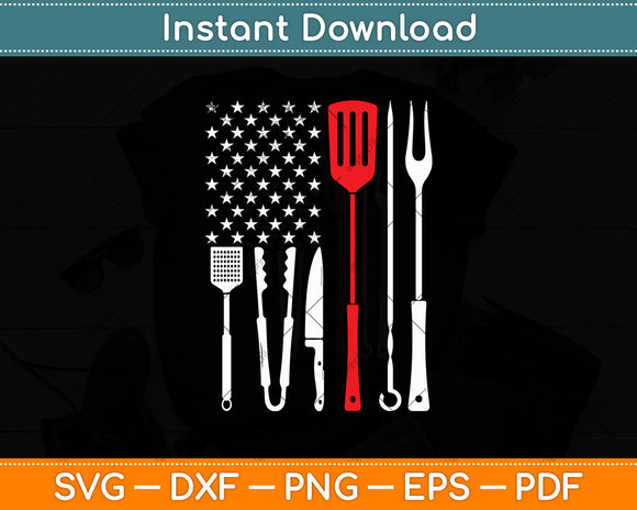 Funny American Flag Grilling Tools BBQ Grill Barbecue Tool Svg Digital Cutting File