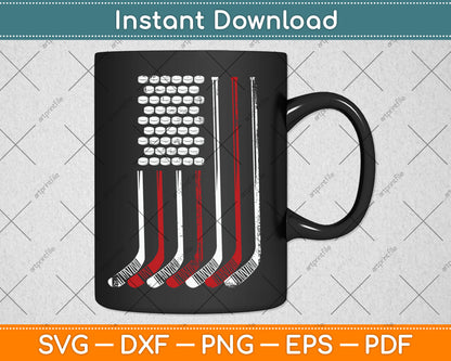 American Flag Hockey 4th Of July Svg Digital Cutting File