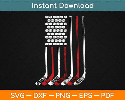 American Flag Hockey 4th Of July Svg Digital Cutting File