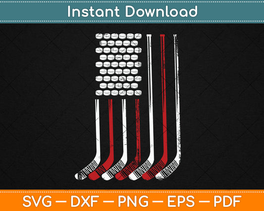 American Flag Hockey 4th Of July Svg Digital Cutting File