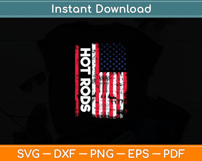 American Flag Hot Rod Classic And Muscle Cars Gift Svg Digital Cutting File