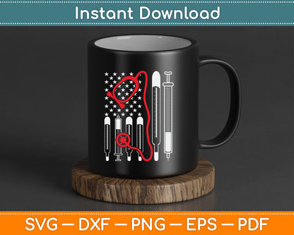 American Flag Nurse 4th of July SVG Digital Cutting File