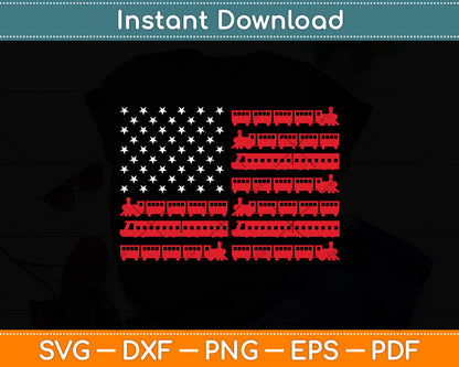 American Flag Railroad Train Svg Digital Cutting File