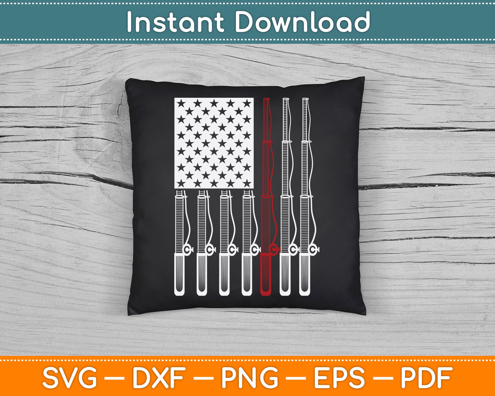 American Flag Reel Cool Uncle Fishing 4th of July SVG Digital Cutting File
