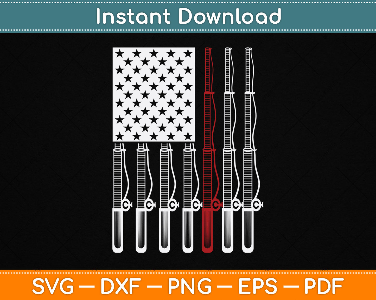 American Flag Reel Cool Uncle Fishing 4th of July SVG Digital Cutting File