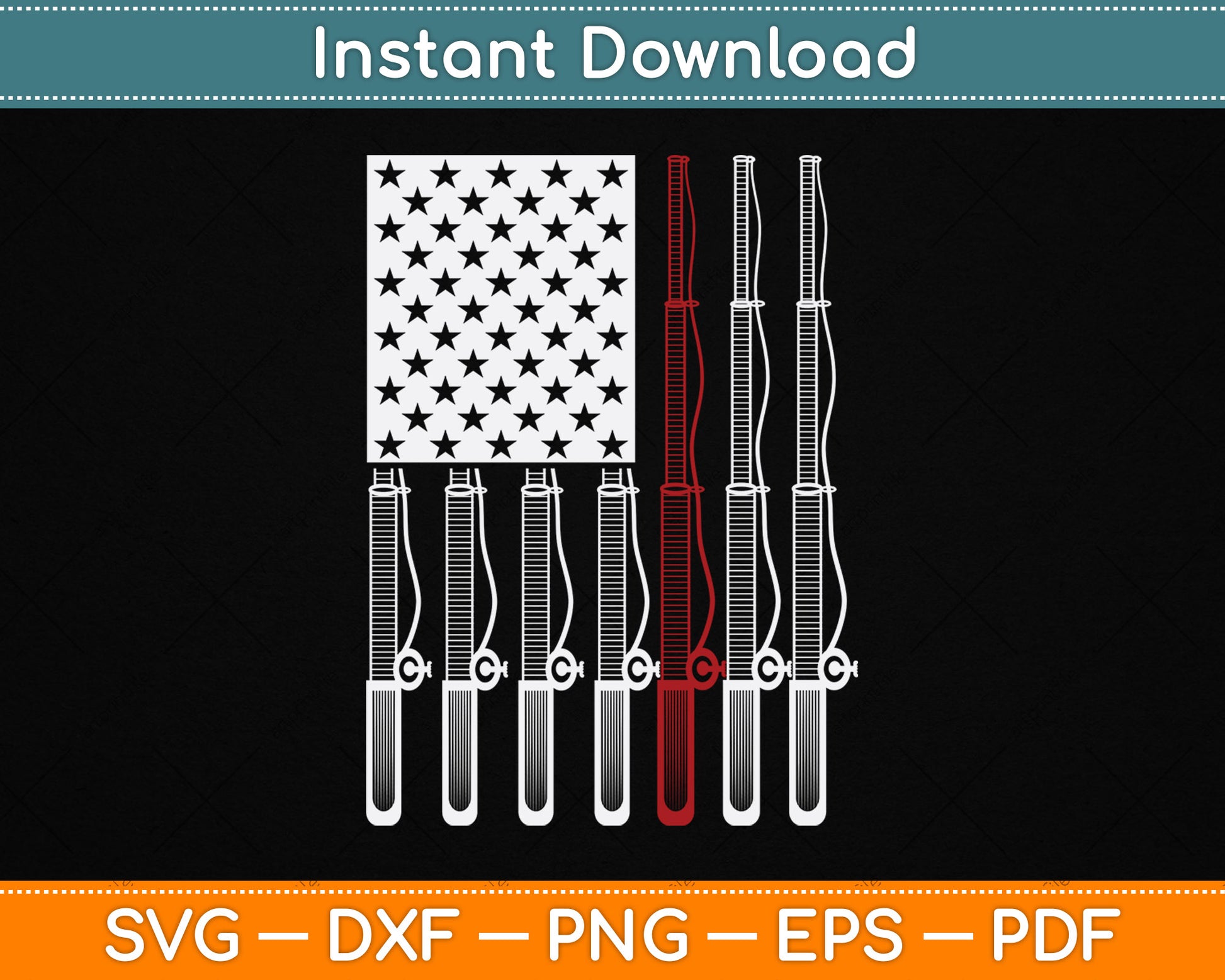 American Flag Reel Cool Uncle Fishing 4th of July SVG Digital Cutting File
