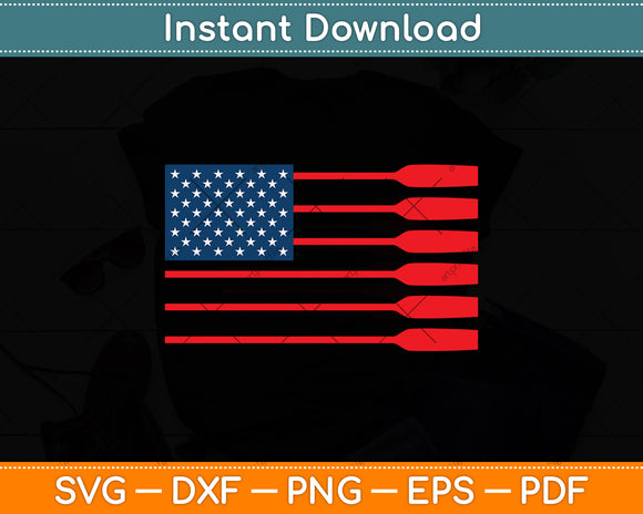 American Flag Rowing Funny Paddle Lover Svg Digital Cutting File