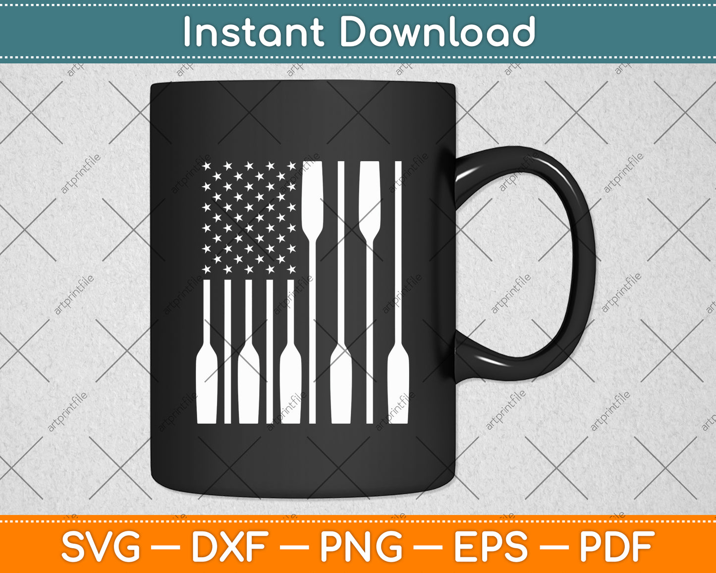 American Flag Rowing Paddle Lover Svg Digital Cutting File