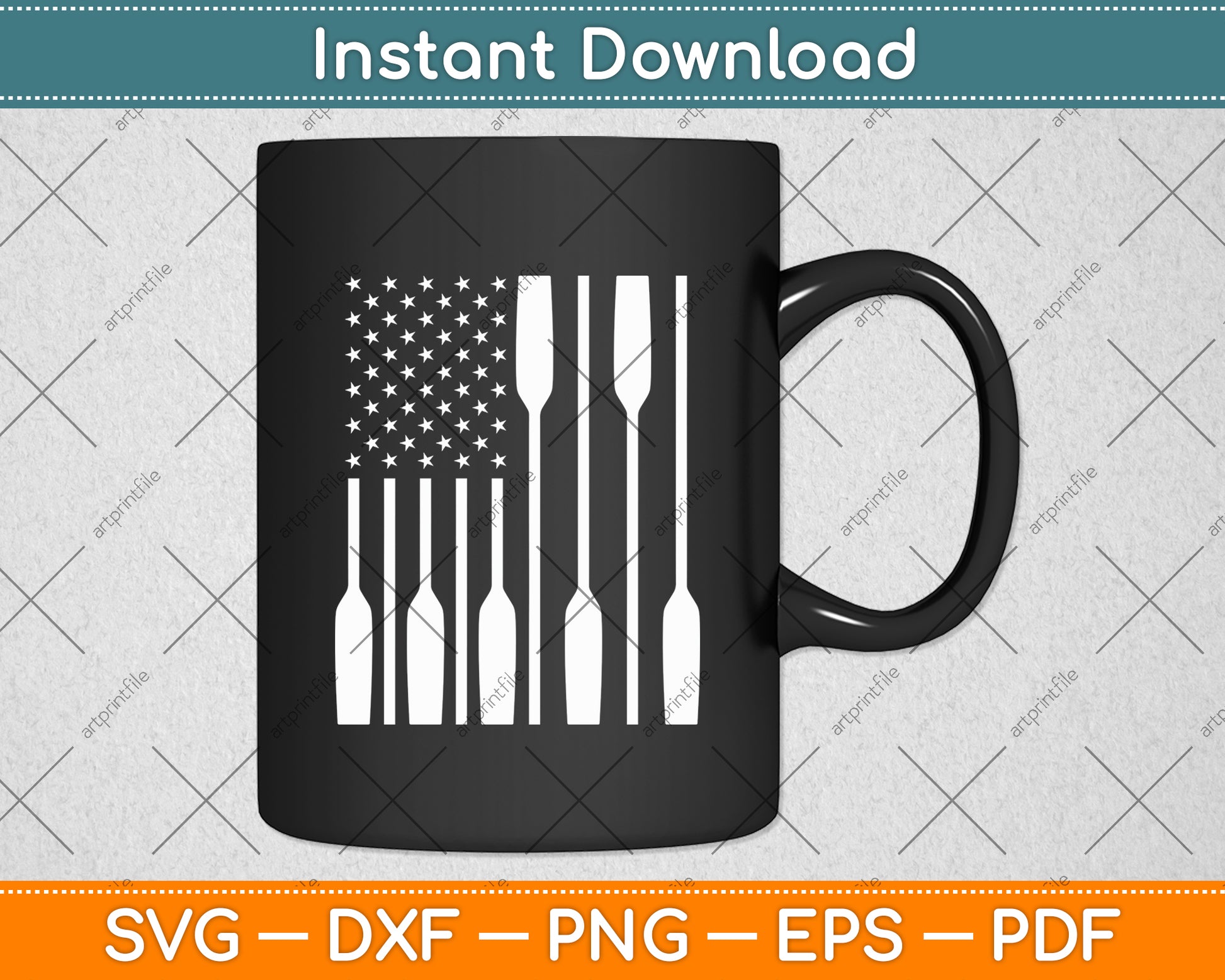 American Flag Rowing Paddle Lover Svg Digital Cutting File