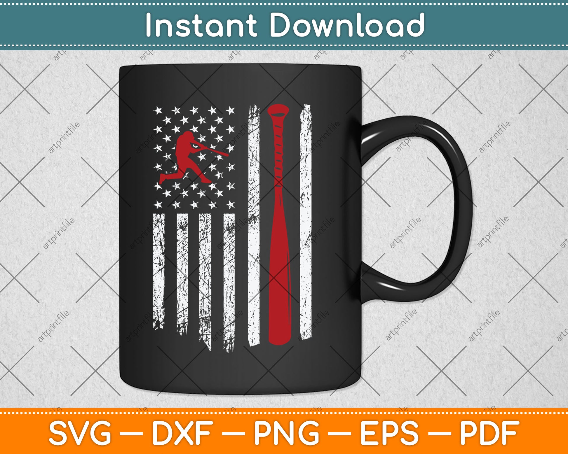 American Flag Softball Players Svg Digital Cutting File