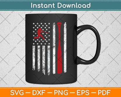American Flag Softball Players Svg Digital Cutting File