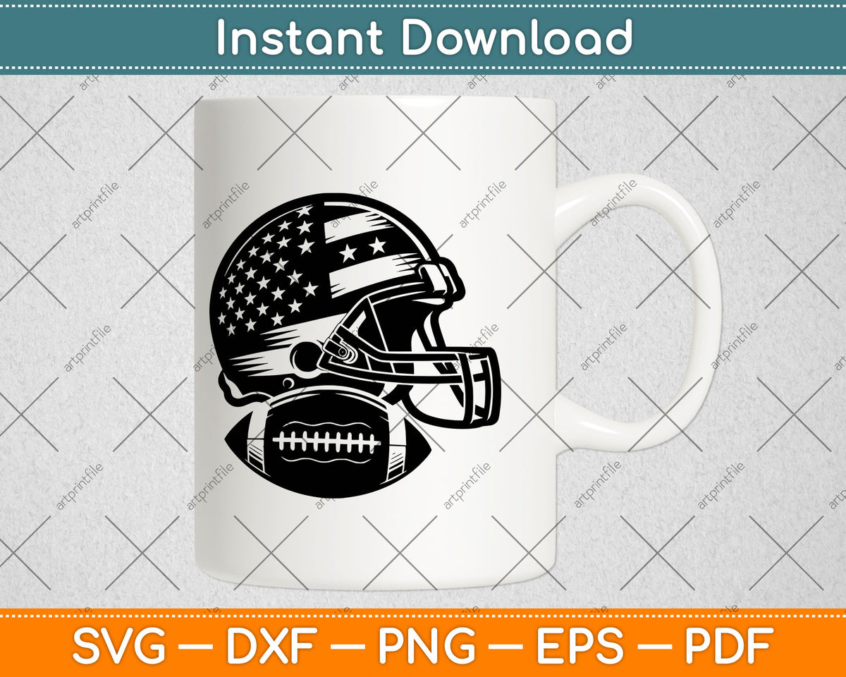 American Football Helmet 4th Of July Svg Digital Cutting File