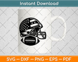 American Football Helmet 4th Of July Svg Digital Cutting File