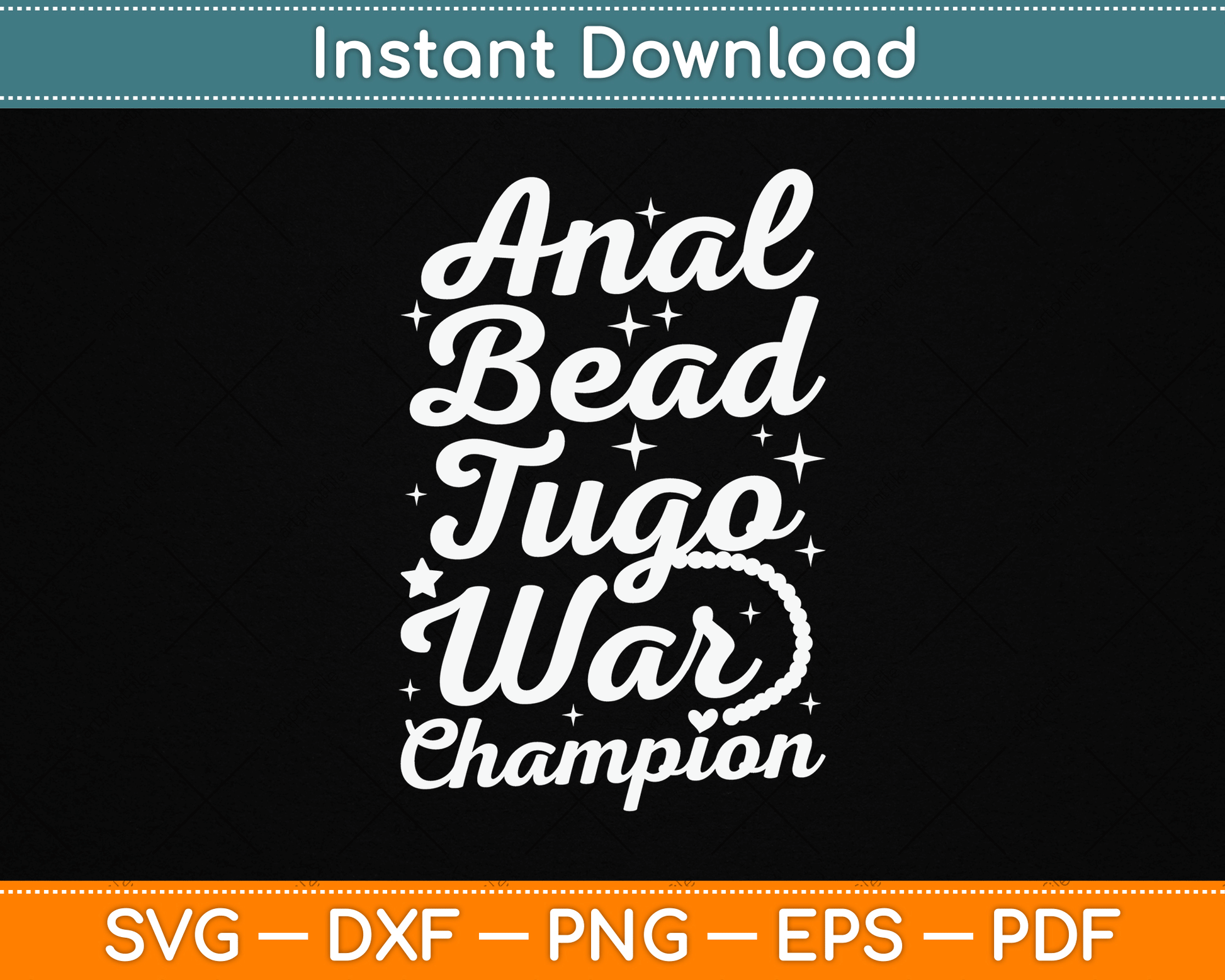 Anal Bead Tugo War Champion SVG Digital Cutting File