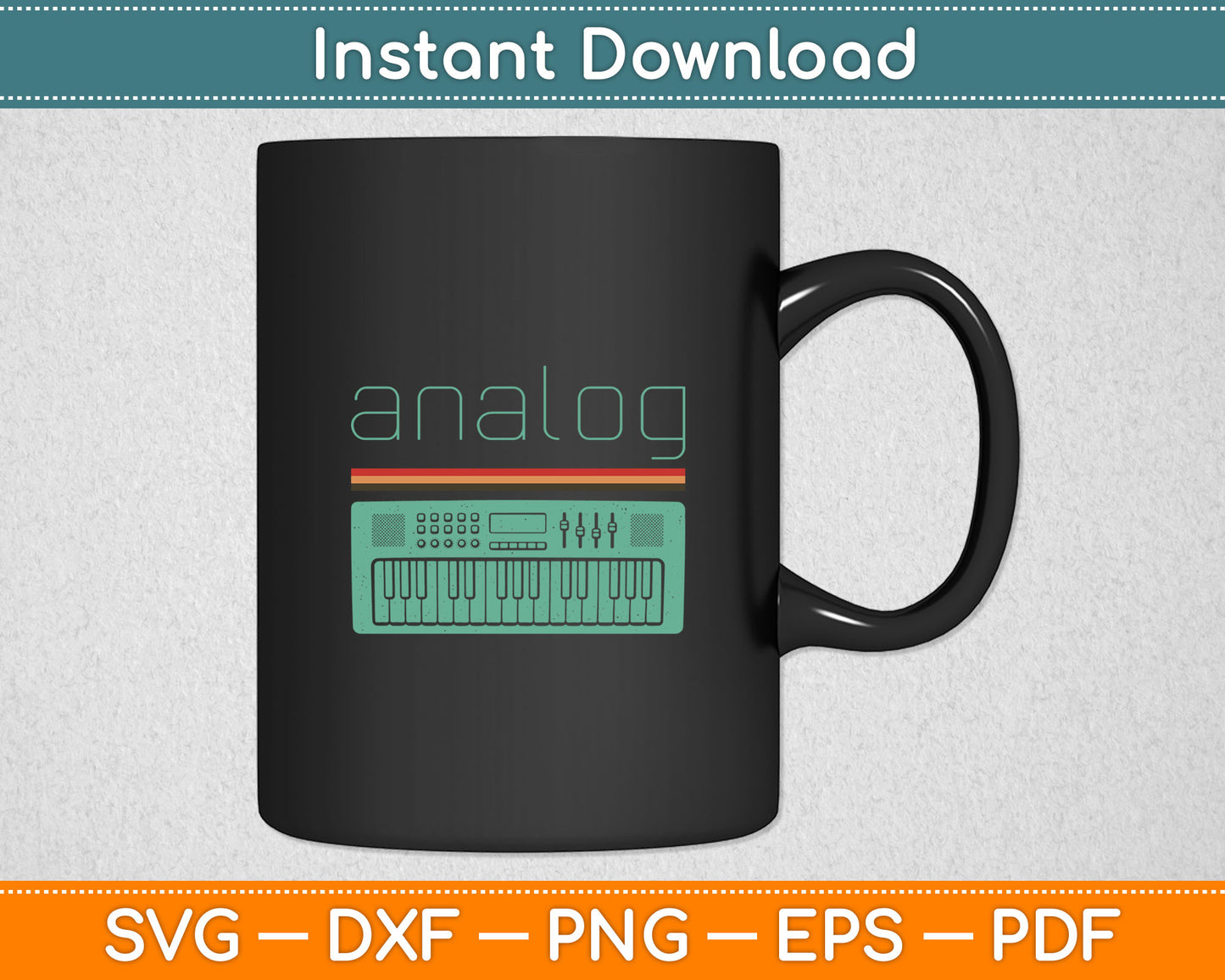 Analog Vintage Synthesizer Acid Nerd Synth 80s Svg Digital Cutting File