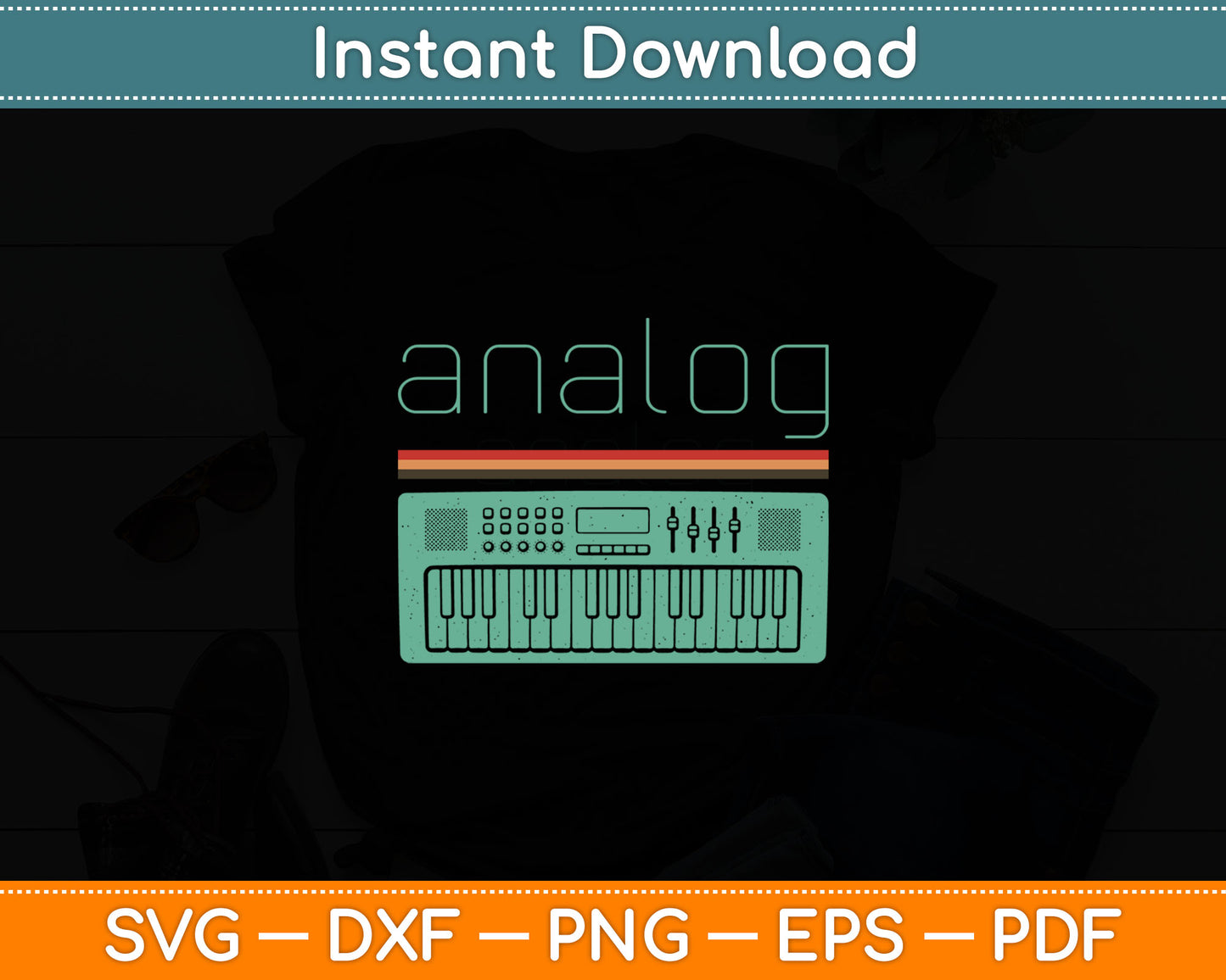 Analog Vintage Synthesizer Acid Nerd Synth 80s Svg Digital Cutting File