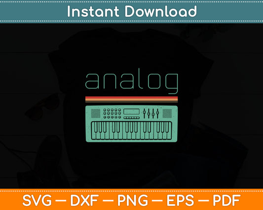 Analog Vintage Synthesizer Acid Nerd Synth 80s Svg Digital Cutting File