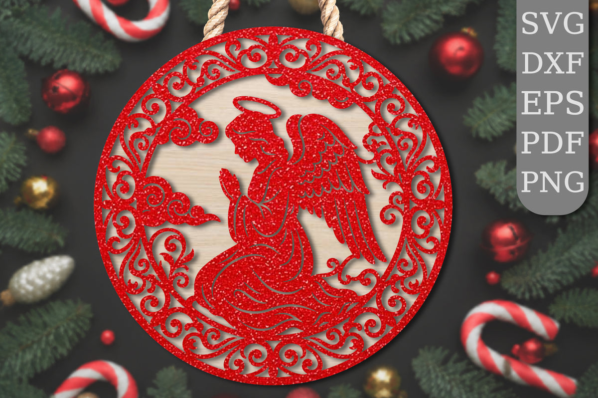 Angel Christmas Ornament Laser Cut