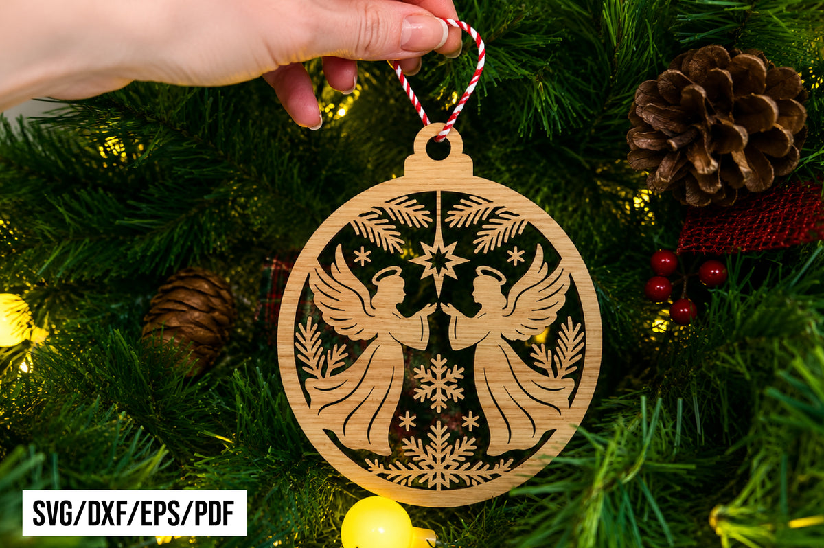 Christmas Angel Ornament Laser Cut SVG