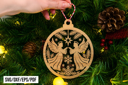 Christmas Angel Ornament Laser Cut SVG