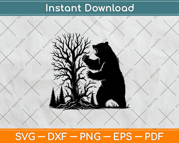 Angry Bear Vector Svg Digital Cutting File