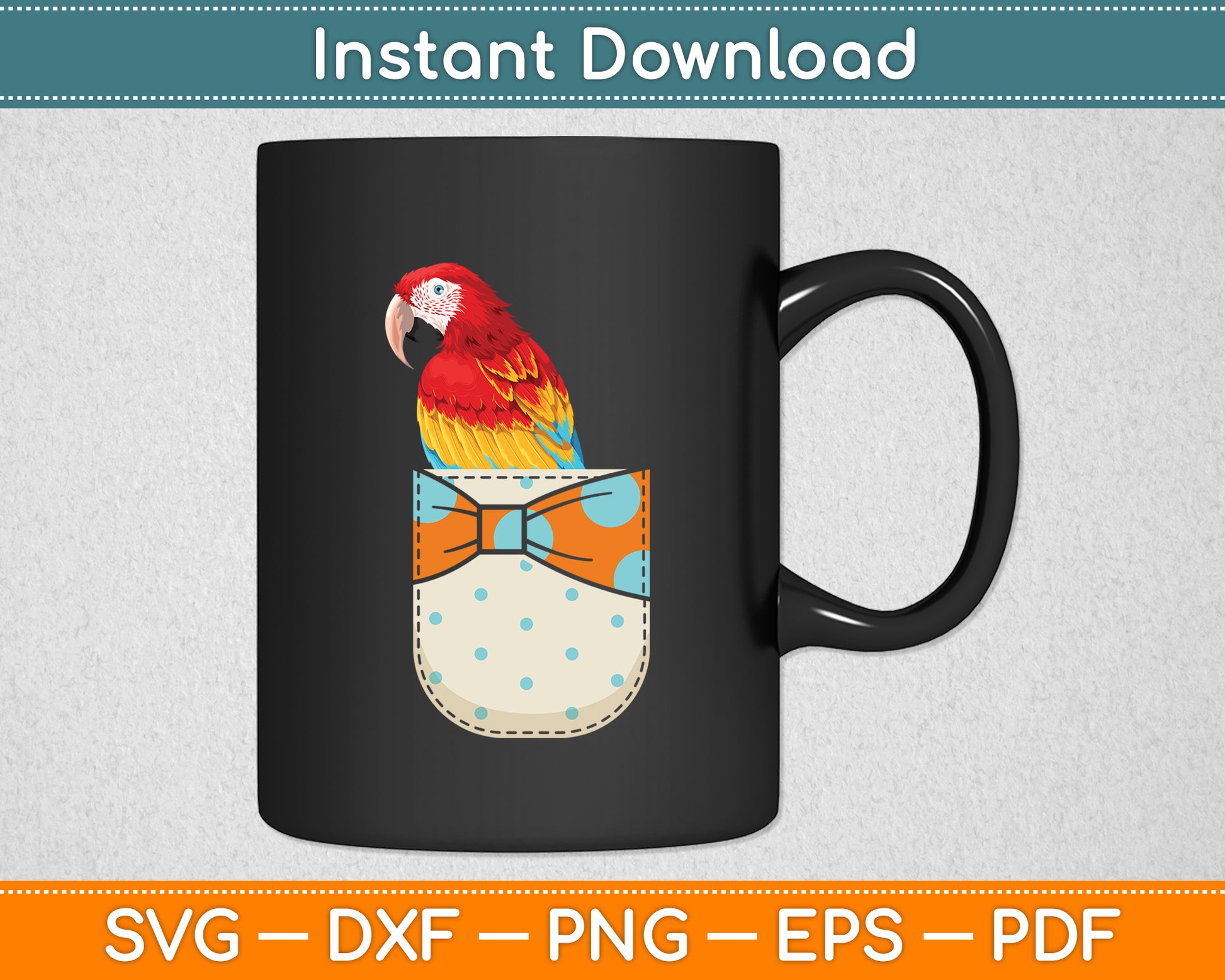Animal in Your Pocket Sun Conure Parrot Svg Digital Cutting File