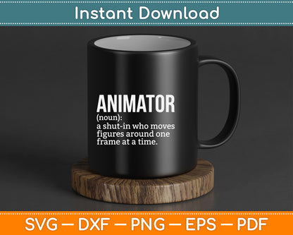 Creative animator typography SVG for cartoon artist, 2D animator, 3D designer, and animation lover printable file