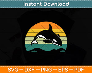 Aquarist Killer Whale Retro Svg Png Dxf Digital Cutting File