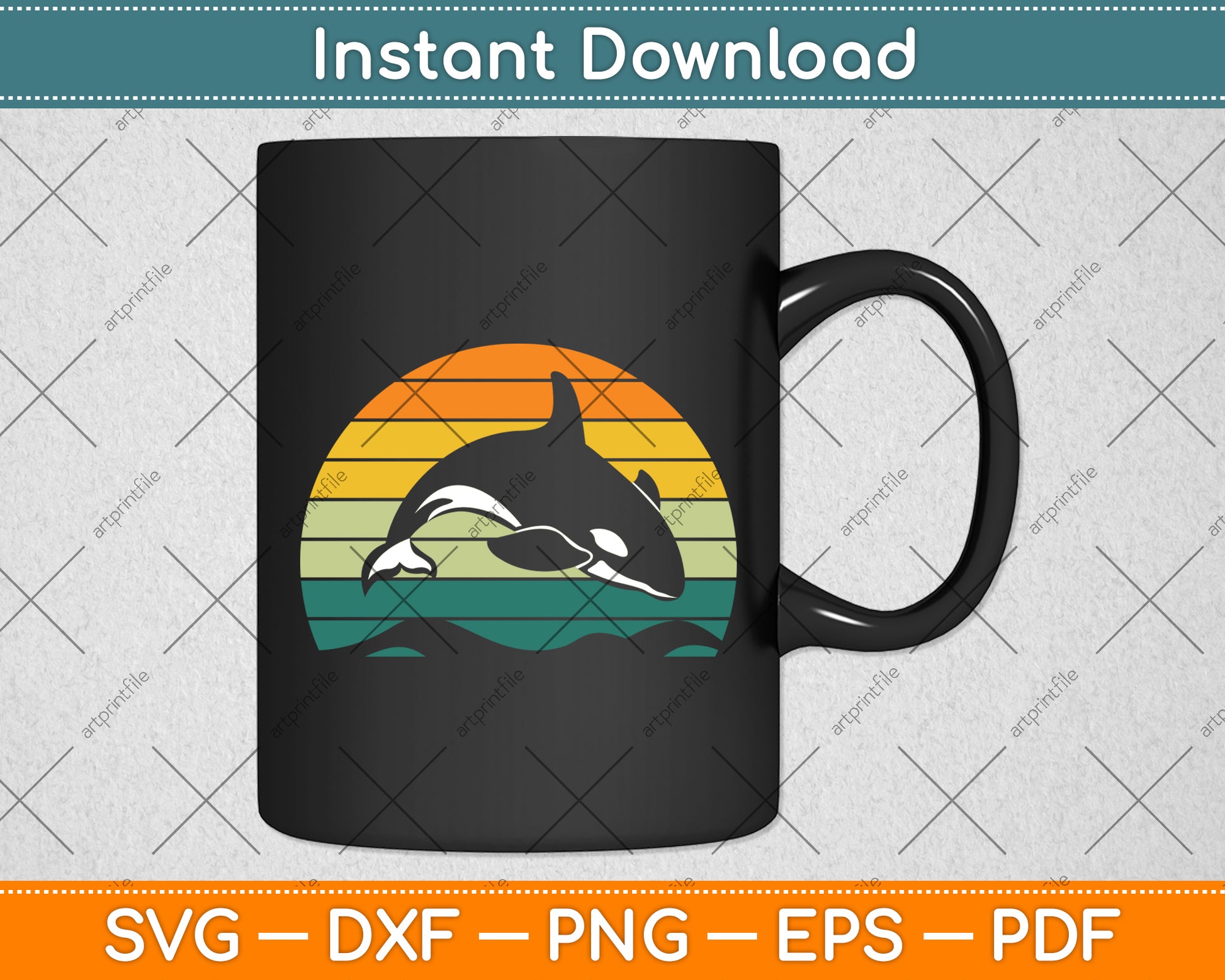 Aquarist Killer Whale Retro Svg Png Dxf Digital Cutting File