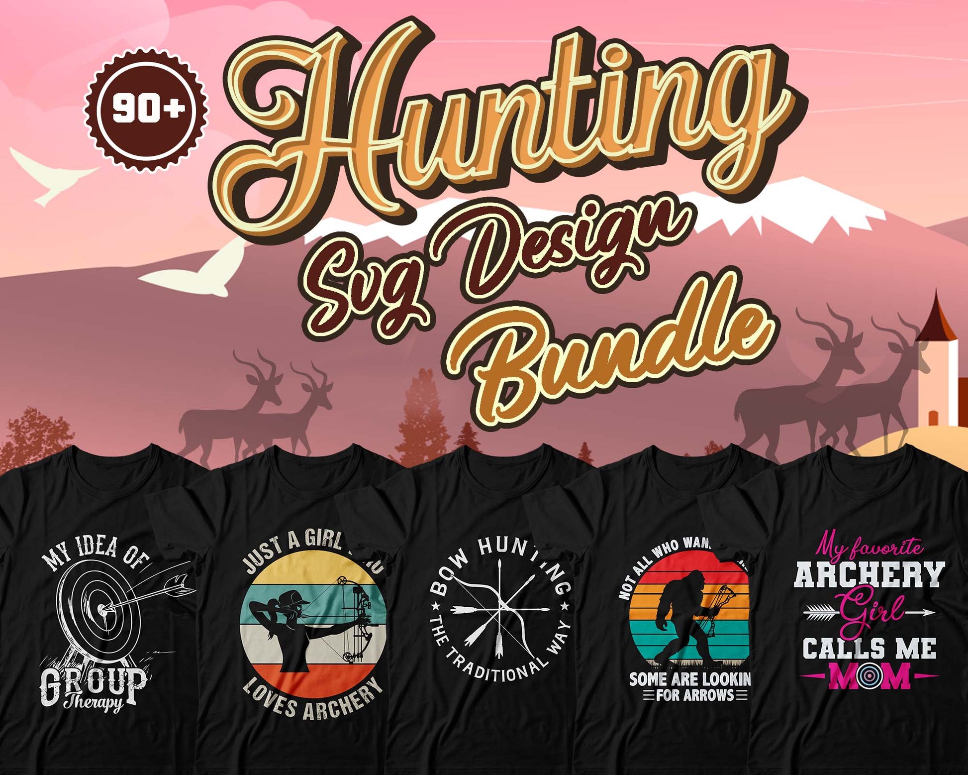 Archery Hunting Svg Design Bundle, Svg Digital Cutting File