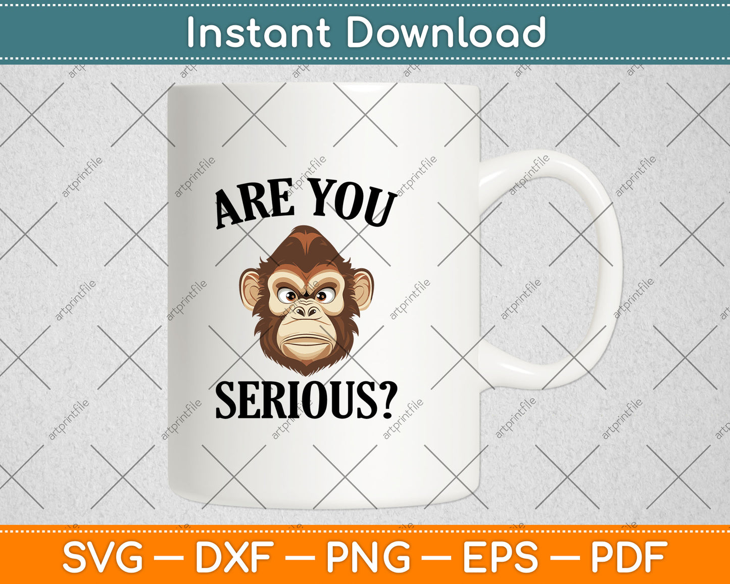 Are You Serious Grumpy Funny Monkey Svg Digital Cutting File