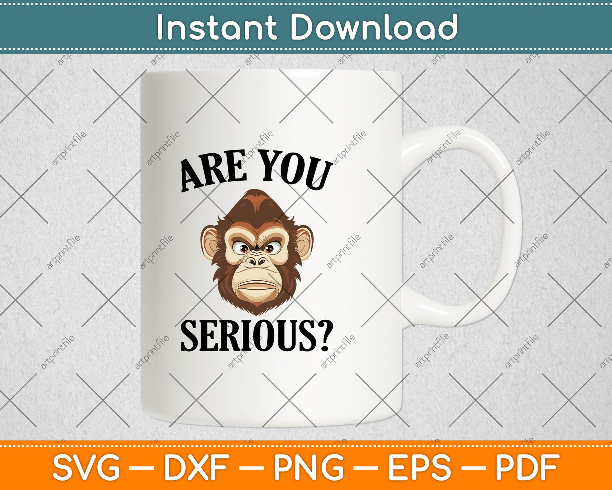 Are You Serious Grumpy Funny Monkey Svg Digital Cutting File
