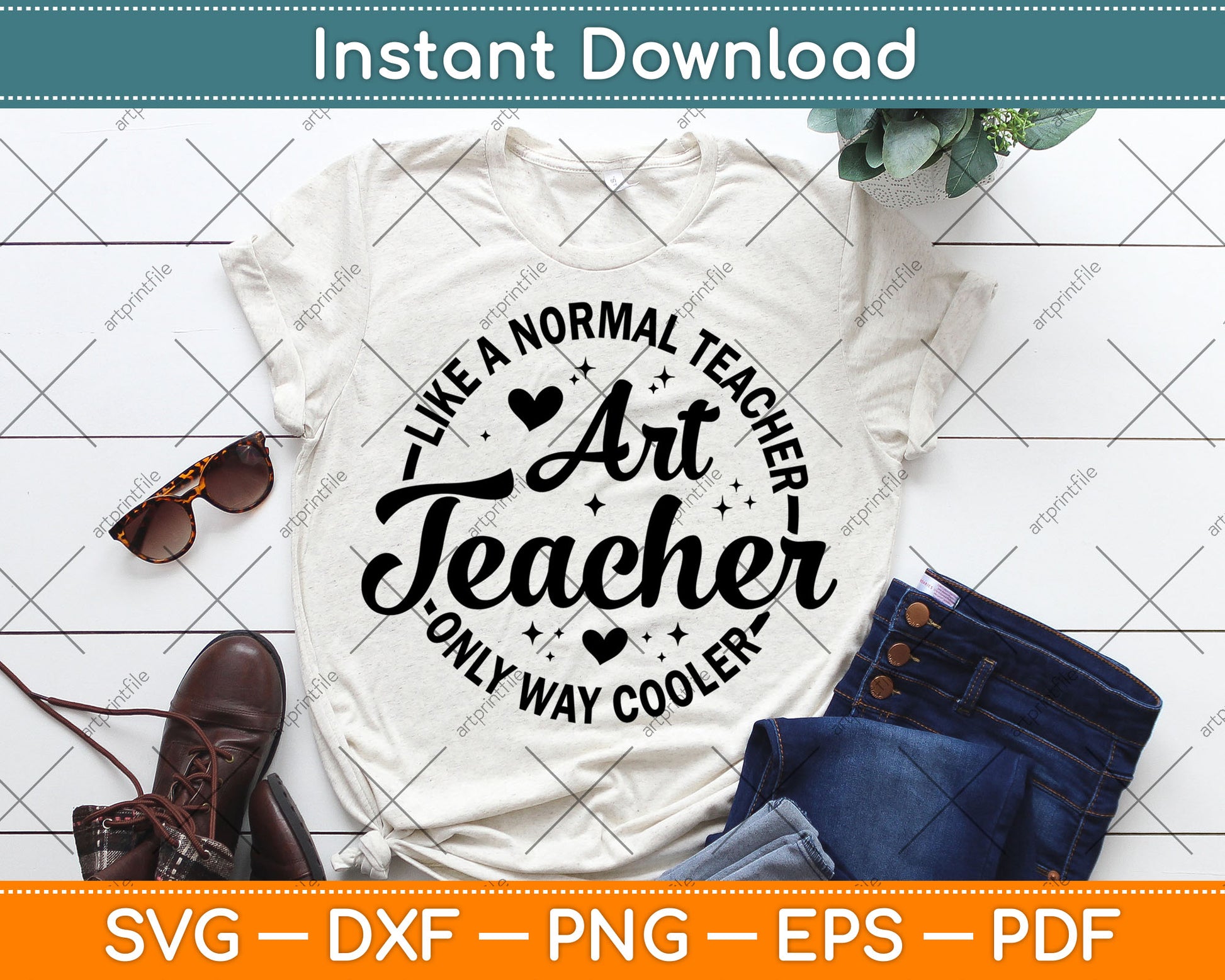 Art Teacher Like A Normal Only Way Cooler Svg Digital Cutting File