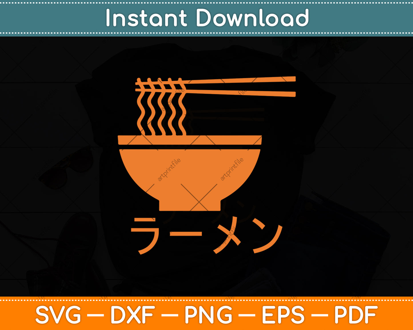 Asian Japanese Ramen Noodles Svg Digital Cutting File