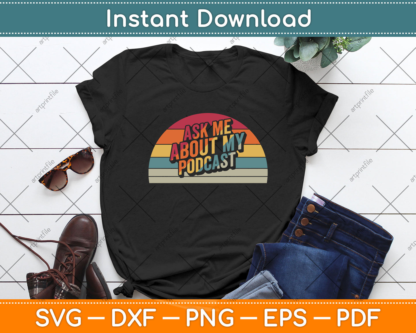 Ask Me About My Podcast Design Svg Digital Cutting File