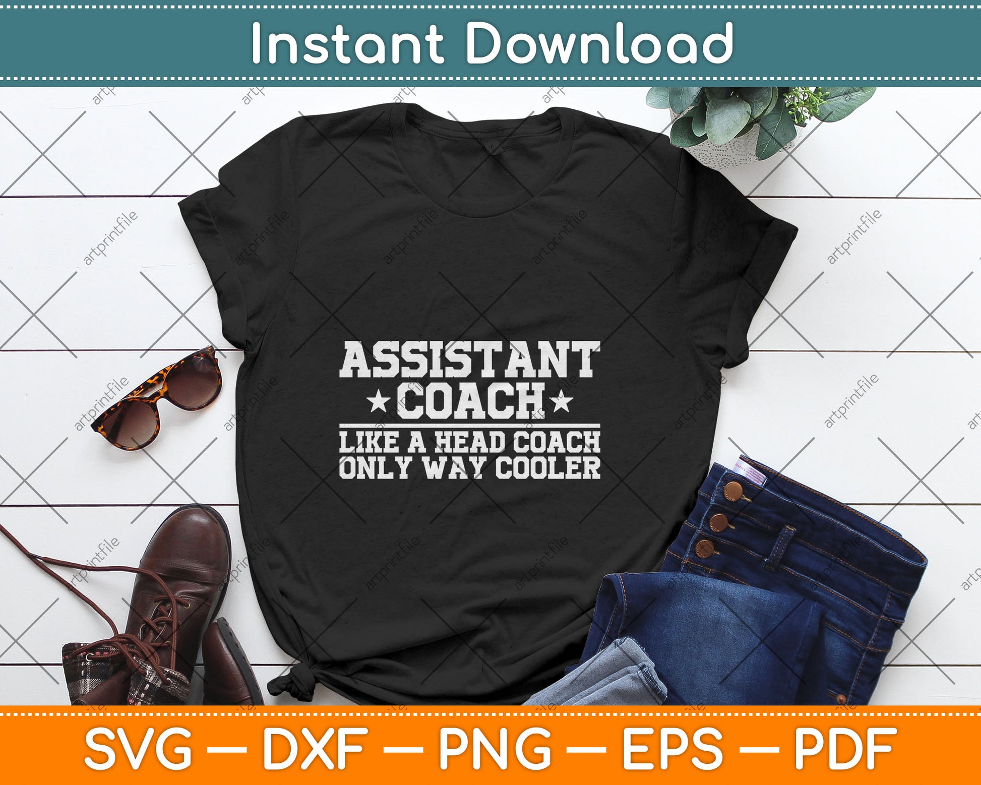 Assistant Coach Funny Sports Coaching Gift Svg Digital Cutting File