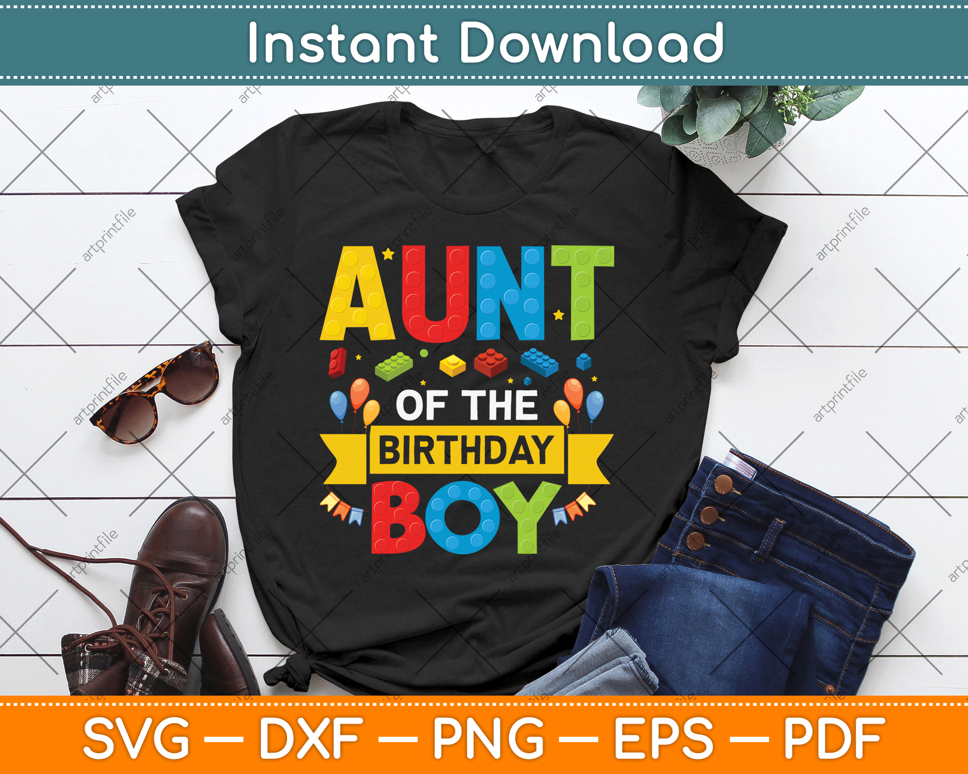 Aunt Of The Birthday Boy Master Builder SVG Digital Cutting File