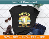 Auntie Of The Birthday Shark Retro Vintage Svg Digital Cutting File