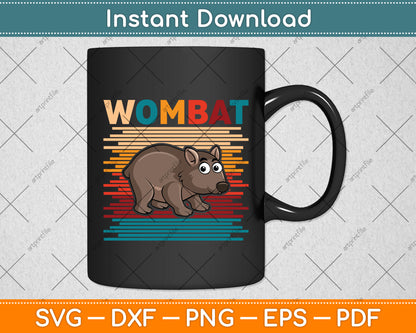Vintage Retro Wombat Svg Png Dxf Digital Cutting File