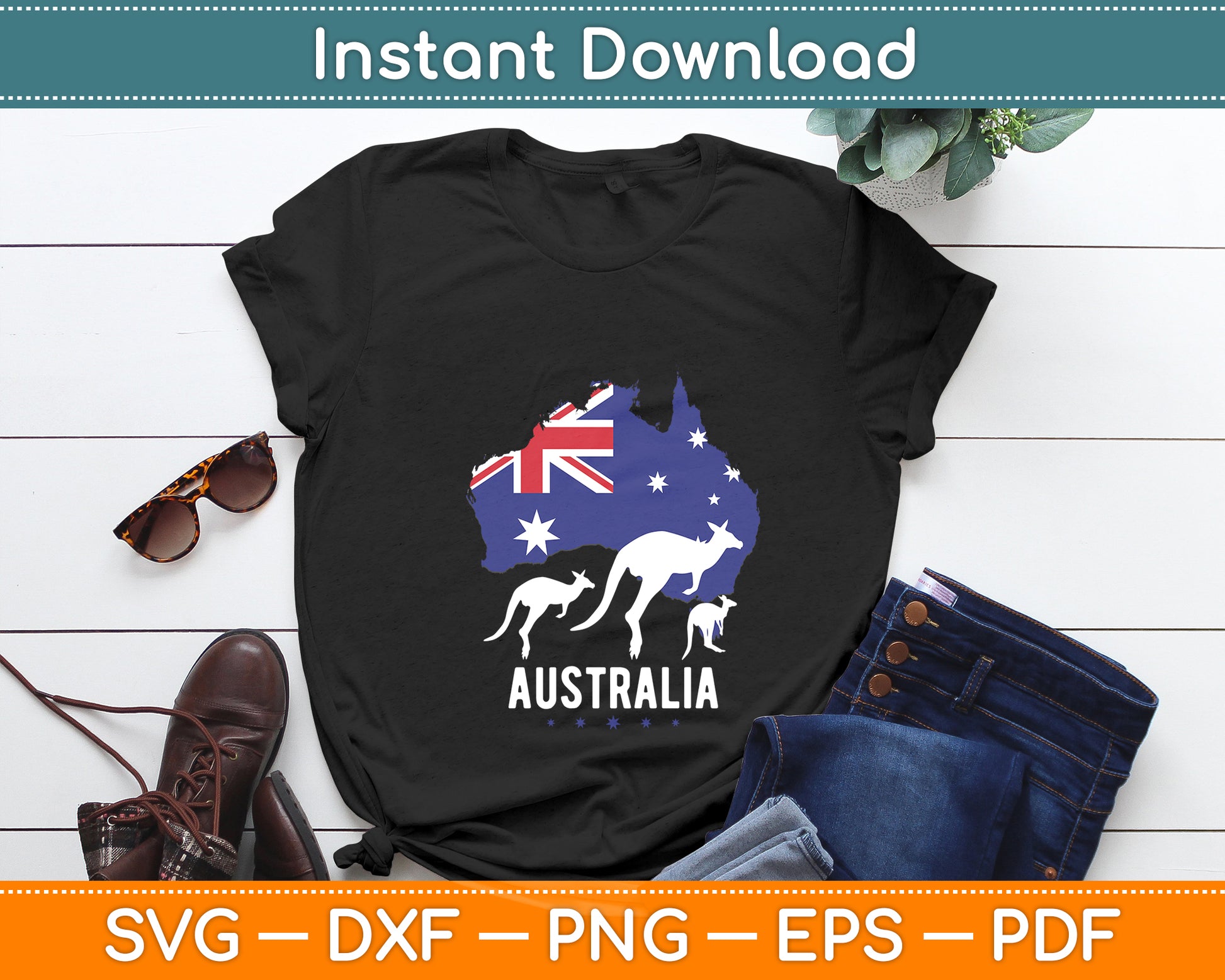 Australia - Kangaroo Australian Lover Wildlife Zoo Animal Svg Png Dxf Digital Cutting File