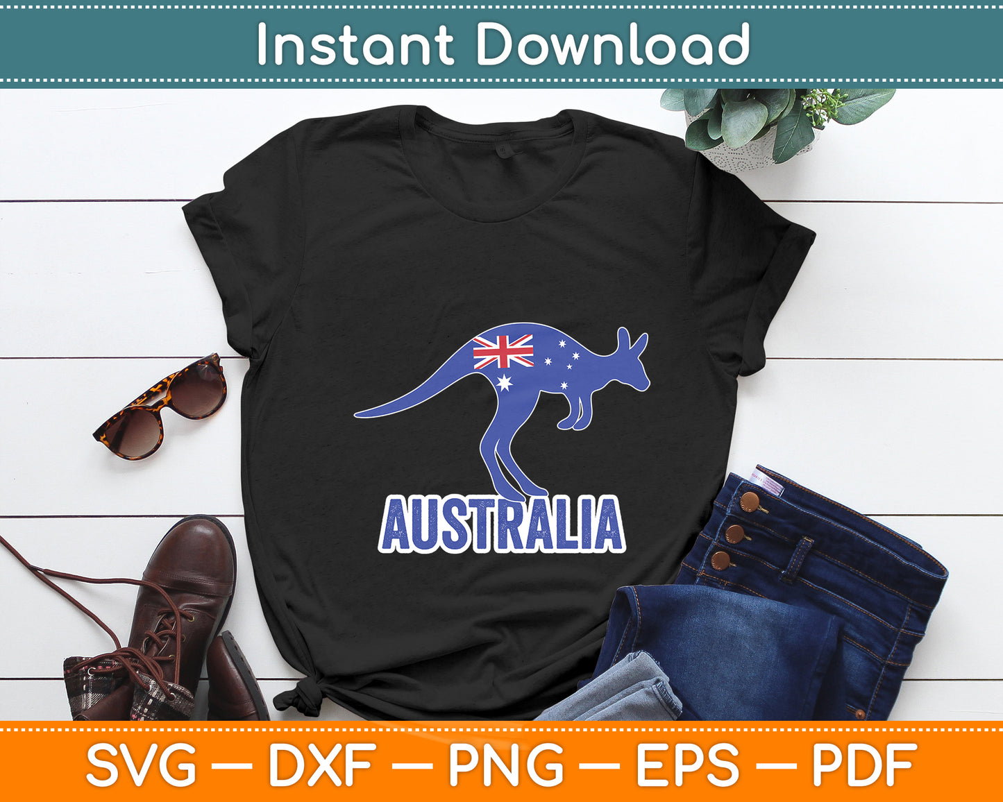 Australia Kangaroo Kangaroos Animal Lover In Australia Svg Png Dxf Digital Cutting File
