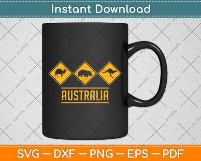 Australia Retro Kangaroo Sign Svg Png Dxf Digital Cutting File