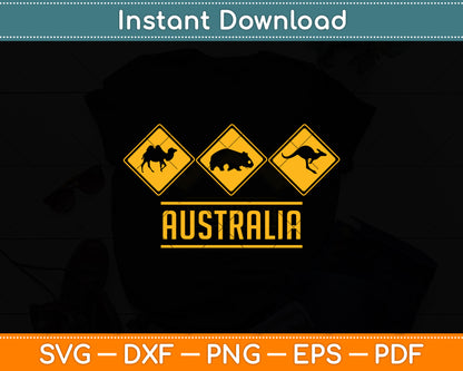 Australia Retro Kangaroo Sign Svg Png Dxf Digital Cutting File